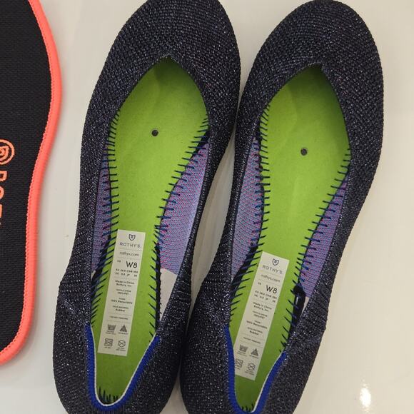 Rothy’s Flat In Retired Metallic Lattice Size 8 EUC - Picture 2 of 9